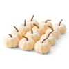 Set Of 12 Cream Velvet 2" Pumpkins