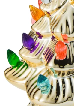 12" Gold Ceramic Christmas Tree Decoration -Fun Costumes Shop 12 gold ceramic christmas tree alt 2