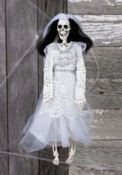 16-Inch Skeleton Dressed Bride Halloween Decoration
