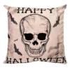 Fun World 18 Inch Happy Halloween Skull Pillow Cover