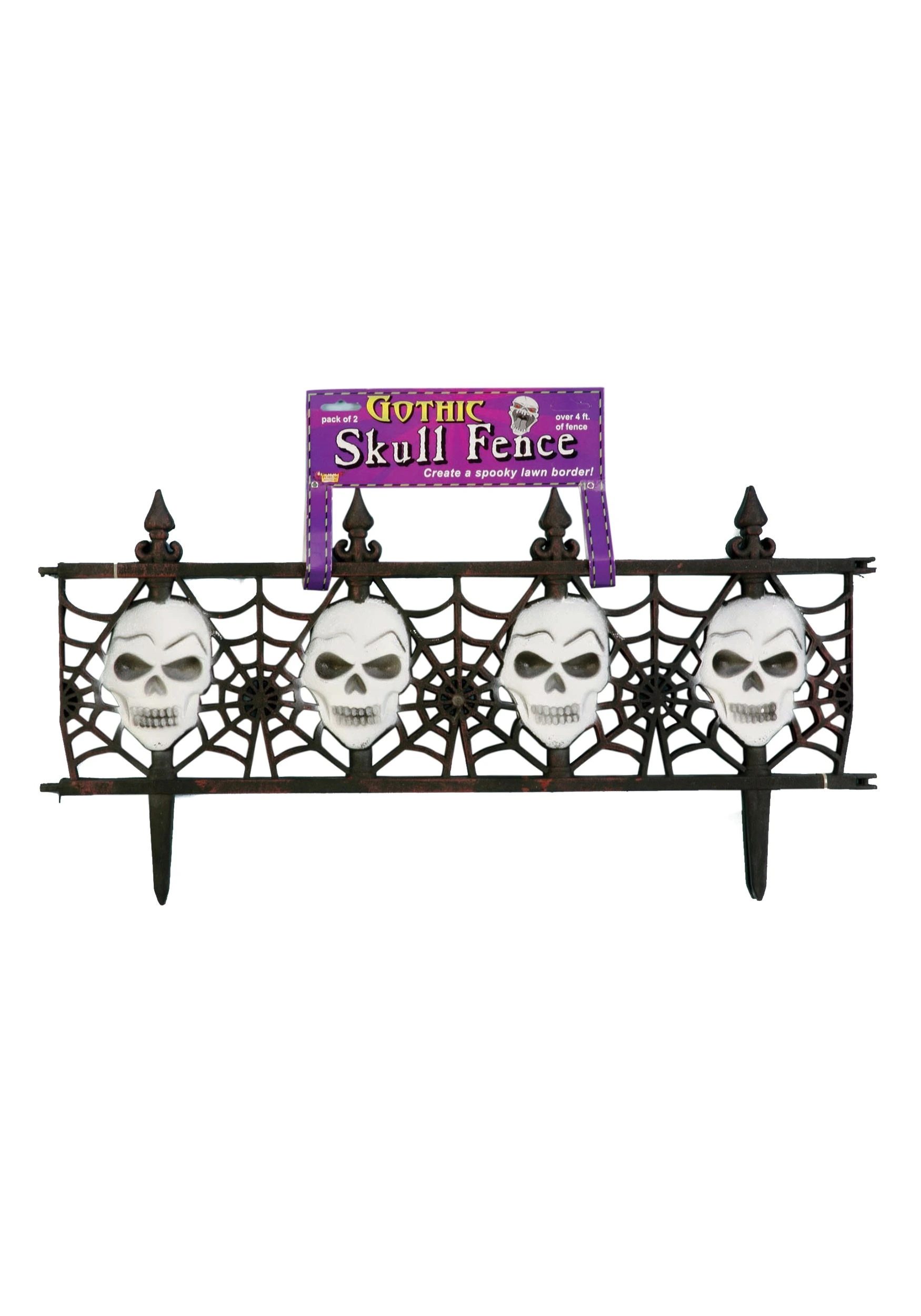 Gothic Skull 2 Pc 24" X 12" Fence Decoration 1 Gothic Skull 2 Pc 24" X 12" Fence Decoration