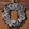 20" Wreath W/Skull And Roses