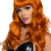 LEG AVENUE 24in Long Wavy Bang Ginger/Orange Wig