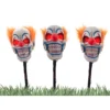 3 Piece Light Up Clown Head Stakes With Sound & Movement