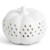 3.5" LED White Ceramic Cutout Pumpkin