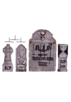 Fun World 4 In 1 Tombstone Halloween Decoration Set