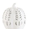 6.75 Inch White Ceramic Cutout LED Pumpkin