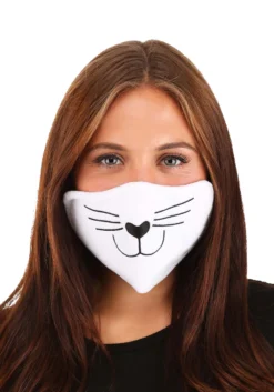 Adult's Cat Face Mask White