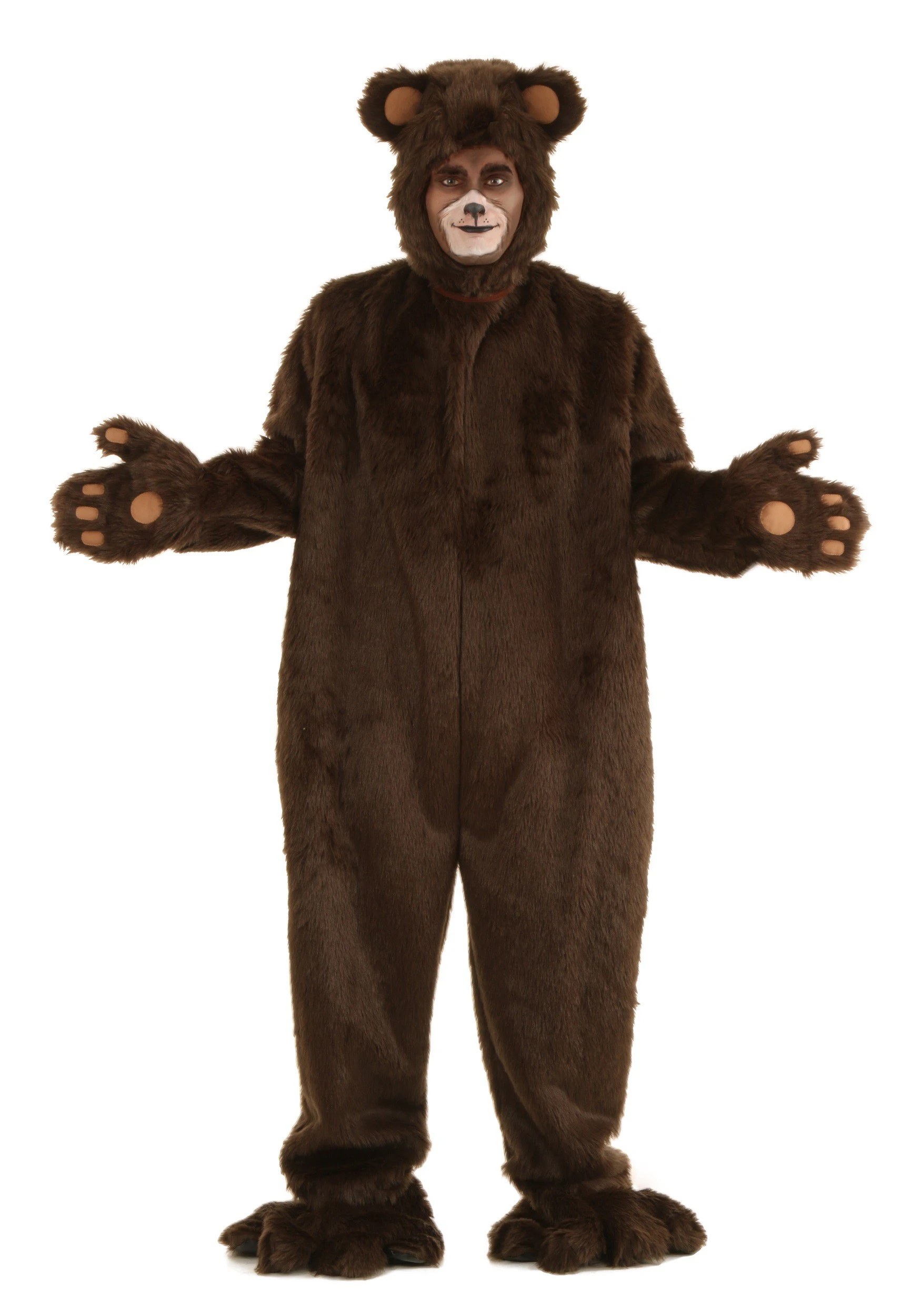 Adult Deluxe Furry Brown Bear Costume 1 Adult Deluxe Furry Brown Bear Costume