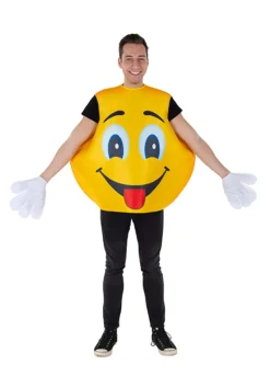 Adult Smiley Emoji Costume -Fun Costumes Shop adult emoji smiley costume alt 2