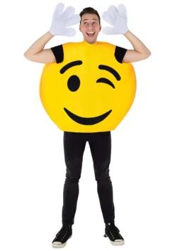 Emoji Wink Smiley Costume For Adults