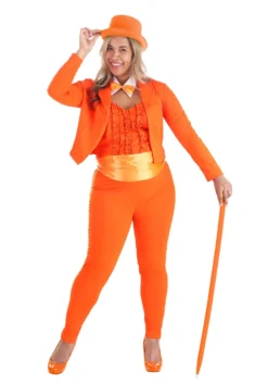 Adult Female Orange Tuxedo Costume -Fun Costumes Shop adult female orange tuxedo alt 2