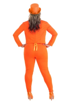 Adult Female Orange Tuxedo Costume -Fun Costumes Shop adult female orange tuxedo alt 3