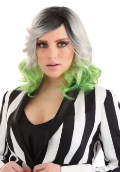 Gray And Green Ombre Wig For Adults