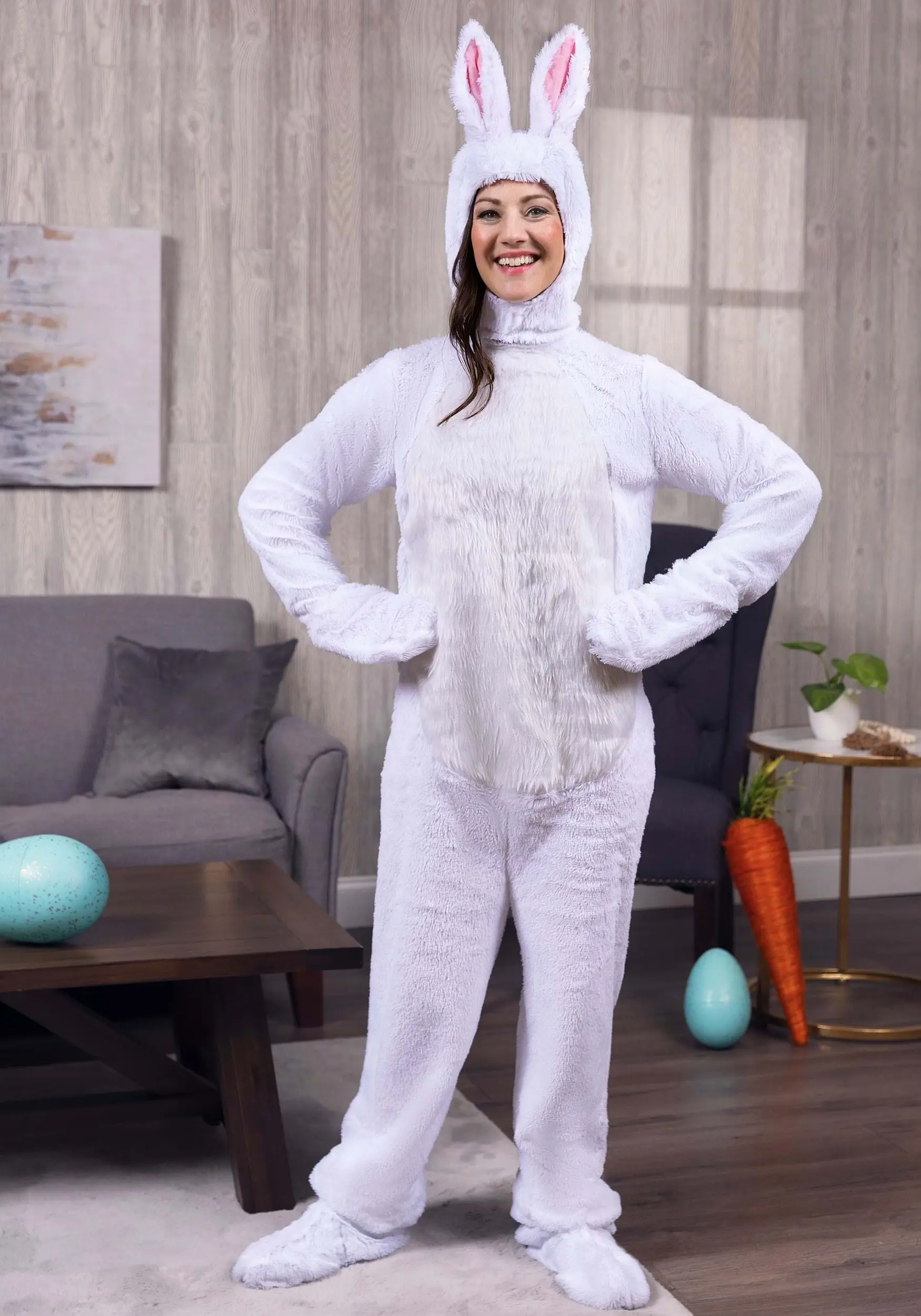 Adult White Bunny Costume 4 Adult White Bunny Costume - Image 4