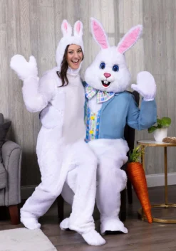 Adult White Bunny Costume 16 Adult White Bunny Costume -Fun Costumes Shop adult open face white bunny alt 4