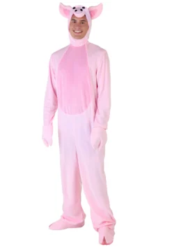 Adult Pink Pig Costume Jumpsuit
