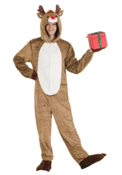 Plush Reindeer Costume For Adults