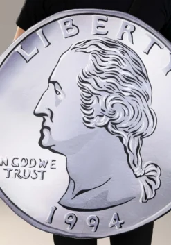 Silver Quarter Costume For Adults 6 Silver Quarter Costume For Adults -Fun Costumes Shop adult quarter costume alt 2