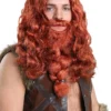 Men's Red Viking Wig And Beard Set