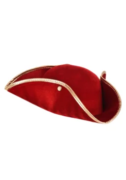 Rum Pirate Red Costume Hat For Adults -Fun Costumes Shop adult rum pirate red hat alt 2