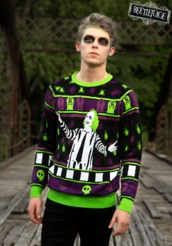 Beetlejuice It's Showtime! Halloween Sweater For Adults