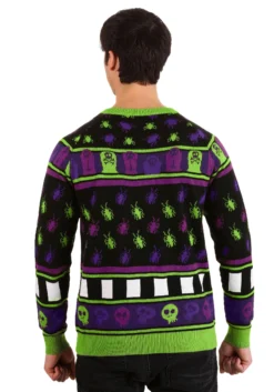Beetlejuice It's Showtime! Halloween Sweater For Adults 14 Beetlejuice It's Showtime! Halloween Sweater For Adults -Fun Costumes Shop beetlejuice its showtime adult ugly halloween sweater alt1