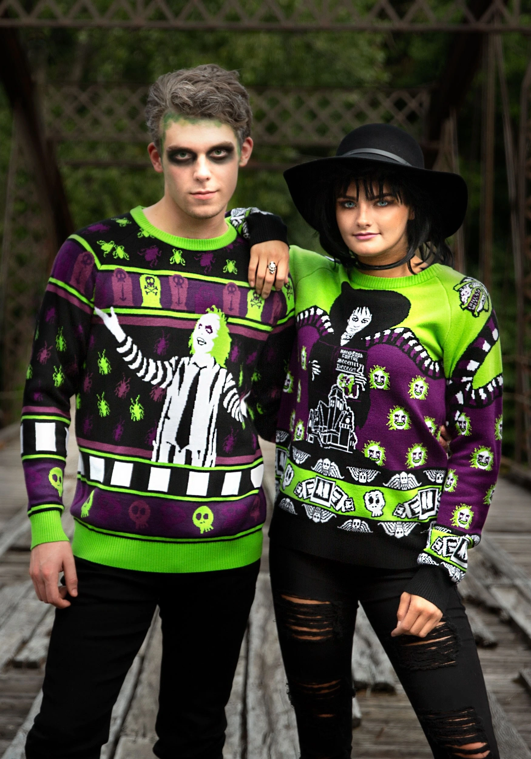 Beetlejuice It's Showtime! Halloween Sweater For Adults 2 Beetlejuice It's Showtime! Halloween Sweater For Adults - Image 2
