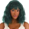 Black And Green Wavy Wig Accessory