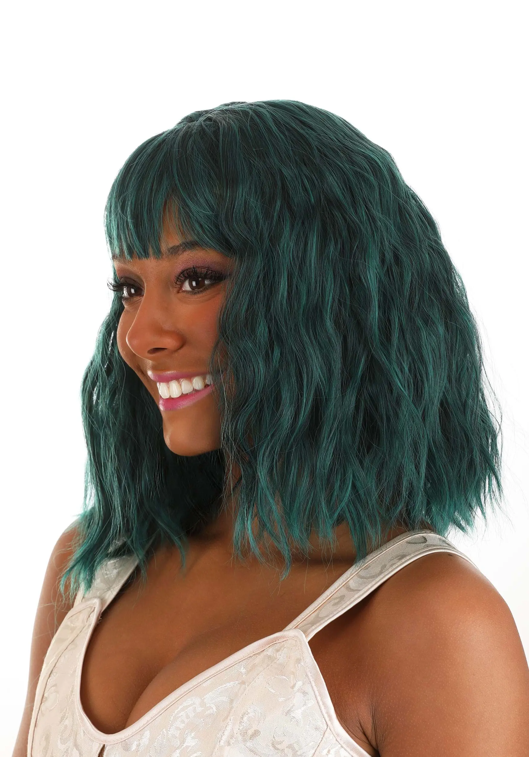 Black And Green Wavy Wig Accessory 2 Black And Green Wavy Wig Accessory - Image 2