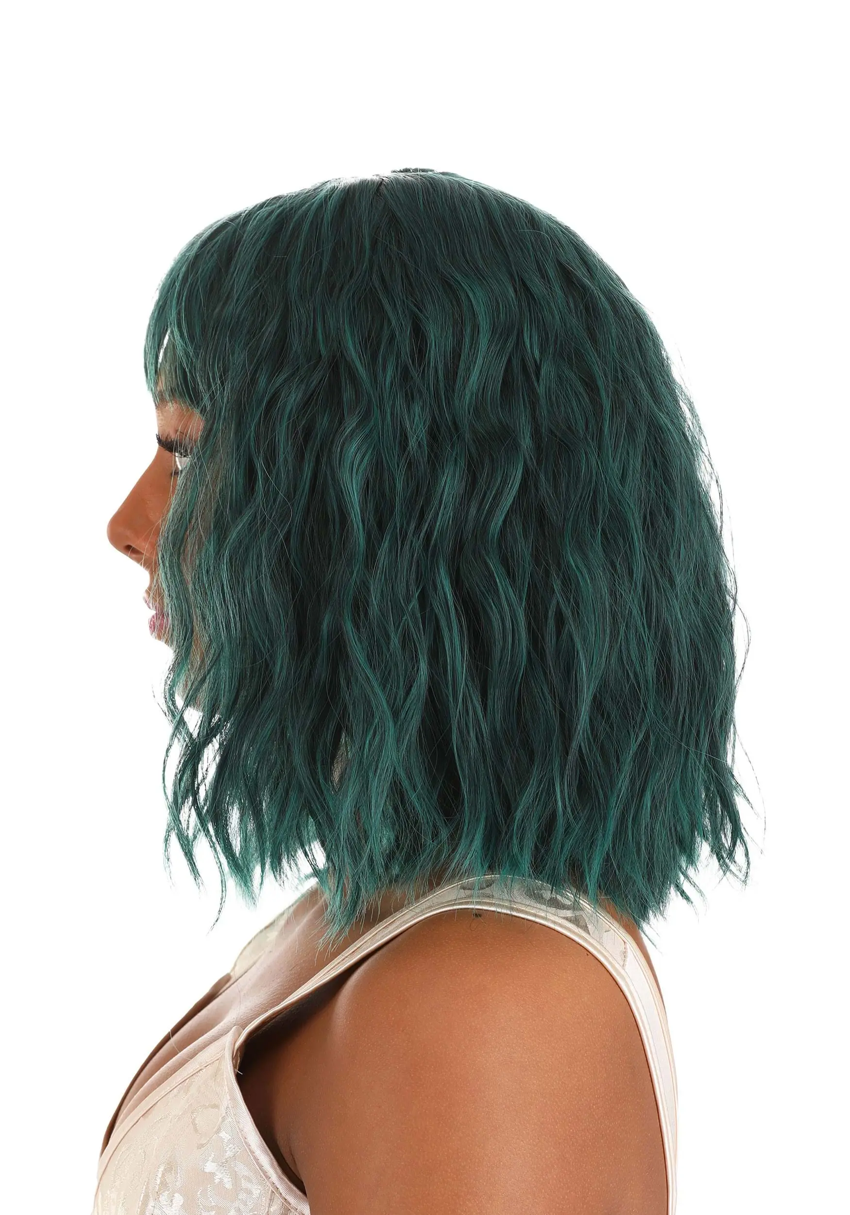 Black And Green Wavy Wig Accessory 4 Black And Green Wavy Wig Accessory - Image 4