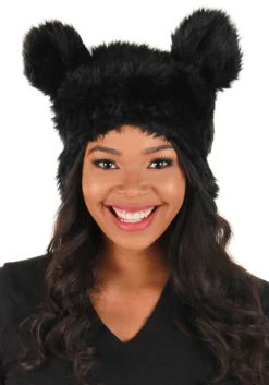Plush Hat Black Bear