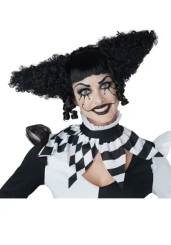 Creepy Black Adult Clown Wig