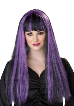 Black And Purple Witch Wig