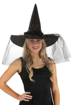 Sparkly Black Witch Hat For Women