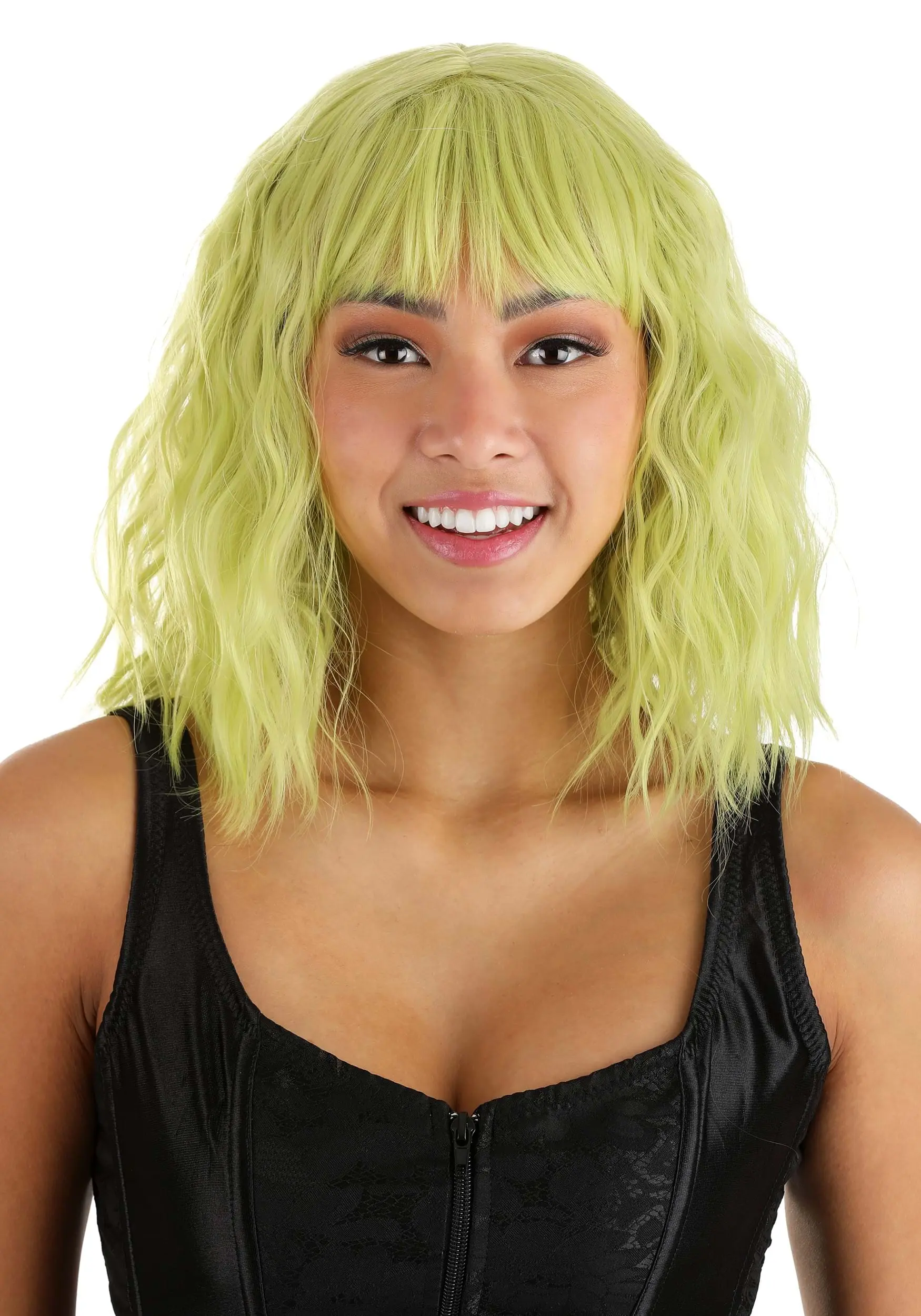 Blonde And Green Wavy Wig Accessory 1 Blonde And Green Wavy Wig Accessory