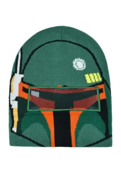 Star Wars Boba Fett Big Face Roll Down Intarsia Beanie -Fun Costumes Shop boba fett big face roll down intarsia beanie alt 3