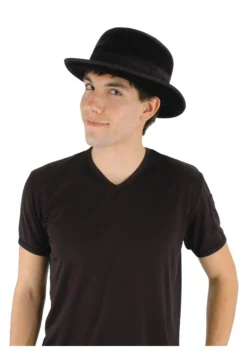 Black Velour Bowler Hat