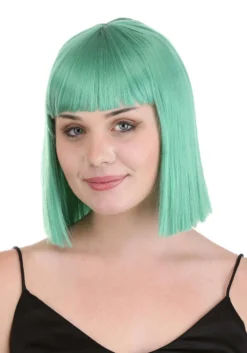 Teal Green Bob Wig For Adults 5 Teal Green Bob Wig For Adults -Fun Costumes Shop bright green bob wig alt 1
