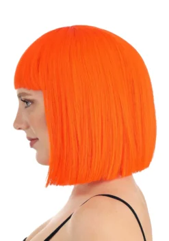 Bright Orange Bob Wig For Adults -Fun Costumes Shop bright orange bob wig alt 2