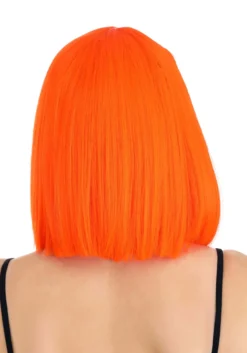 Bright Orange Bob Wig For Adults -Fun Costumes Shop bright orange bob wig alt 3