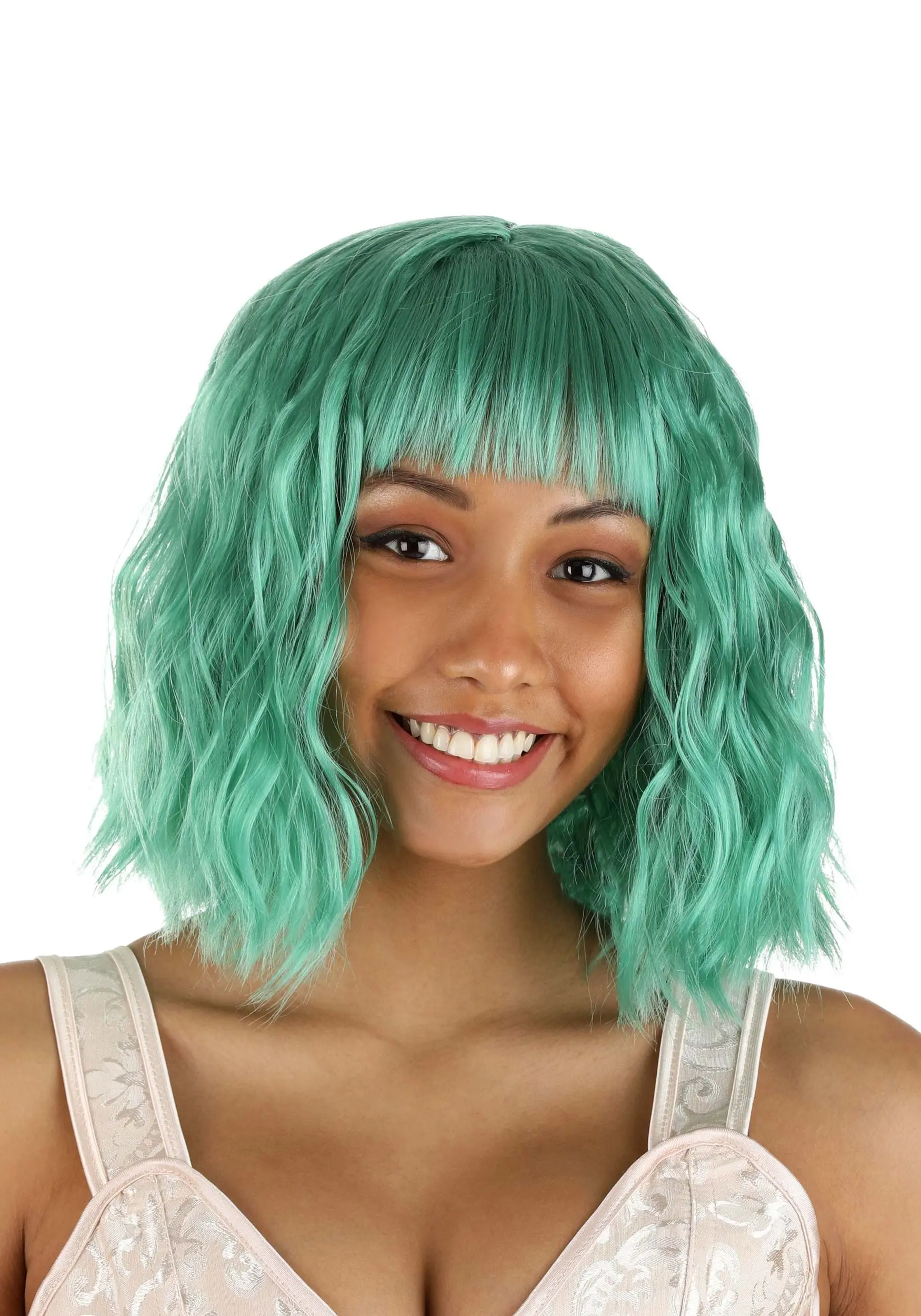 Bright Teal Wavy Wig For Women 1 Bright Teal Wavy Wig For Women
