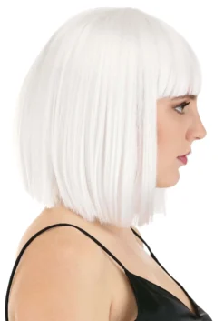Bright White Bob Wig For Women -Fun Costumes Shop bright white bob wig alt 3