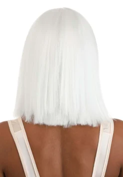 Bright White Long Bob Wig For Women -Fun Costumes Shop bright white long bob wig alt 1