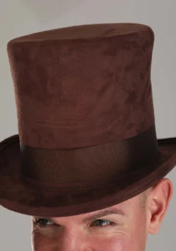 Adult Brown Top Hat -Fun Costumes Shop brown top hat alt 3