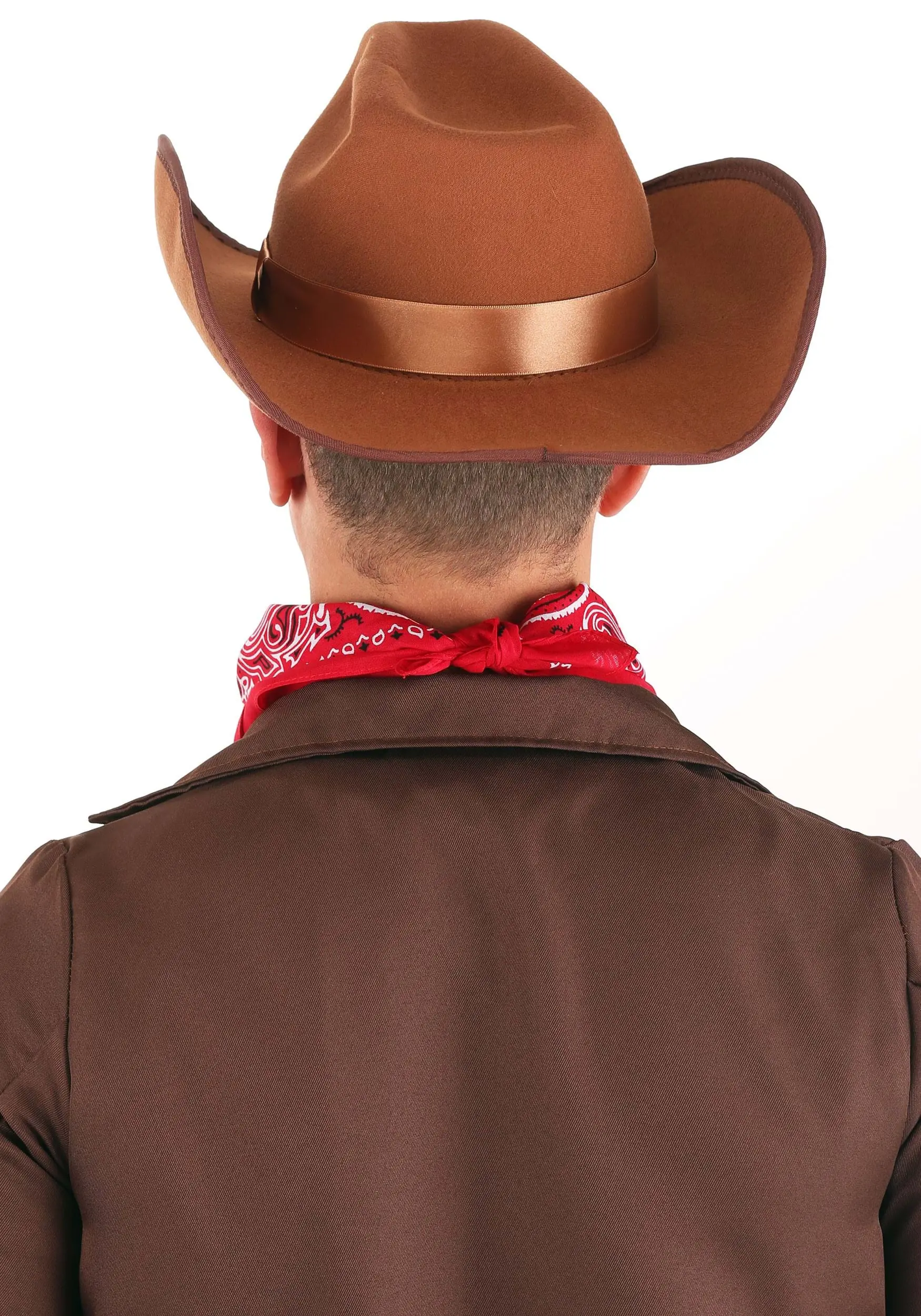 Brown Western Outlaw Vigilante Cowboy Costume Hat 2 Brown Western Outlaw Vigilante Cowboy Costume Hat - Image 2