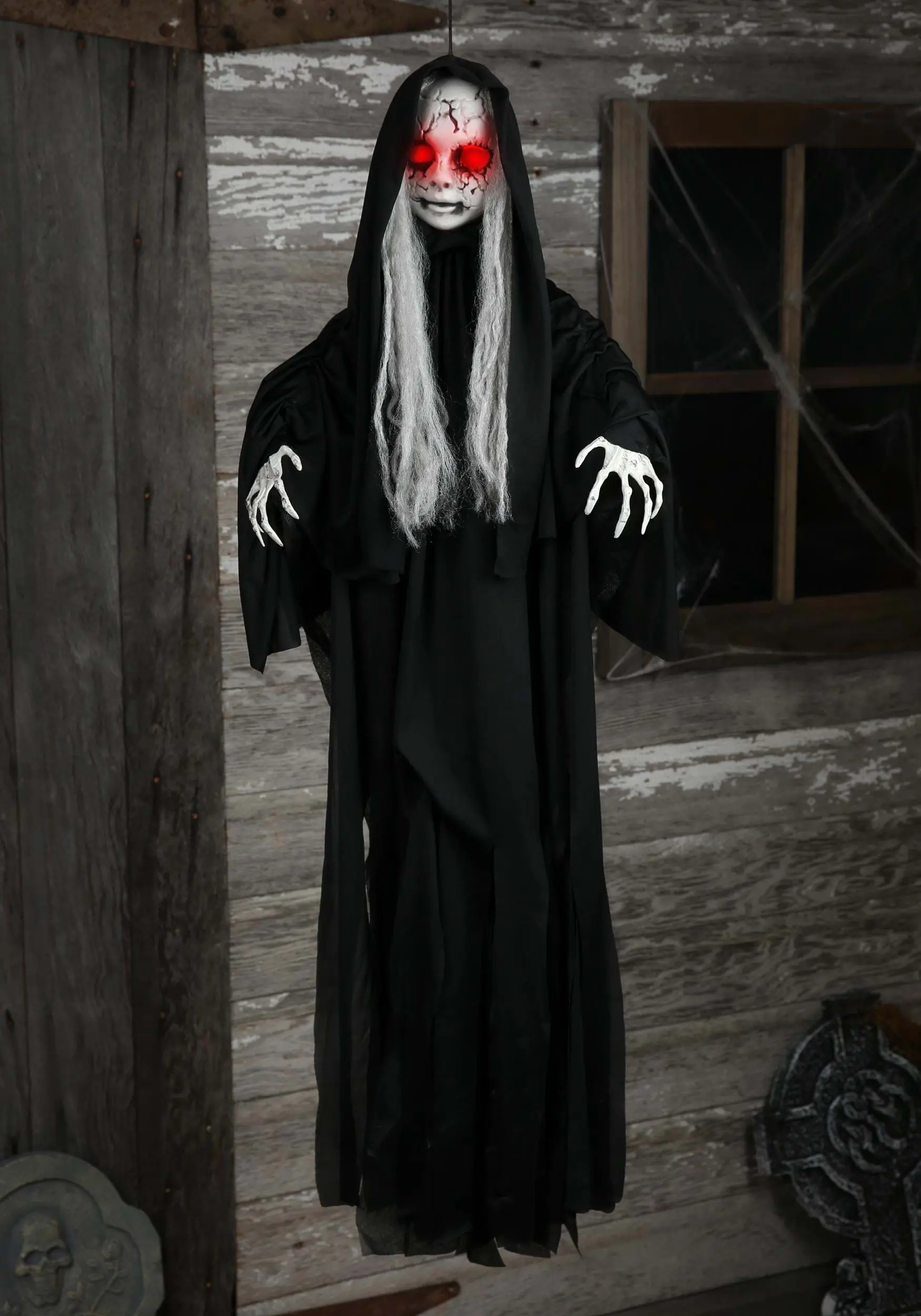 Cracked-Skull Baby Hanging Halloween Decoration 1 Cracked-Skull Baby Hanging Halloween Decoration