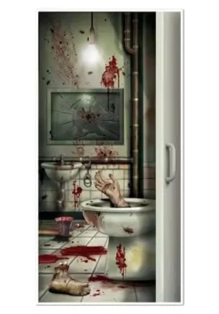 Creepy Bathroom Horror Door Cover
