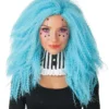 Crimped 'n Kooky Blue Wig For Adults