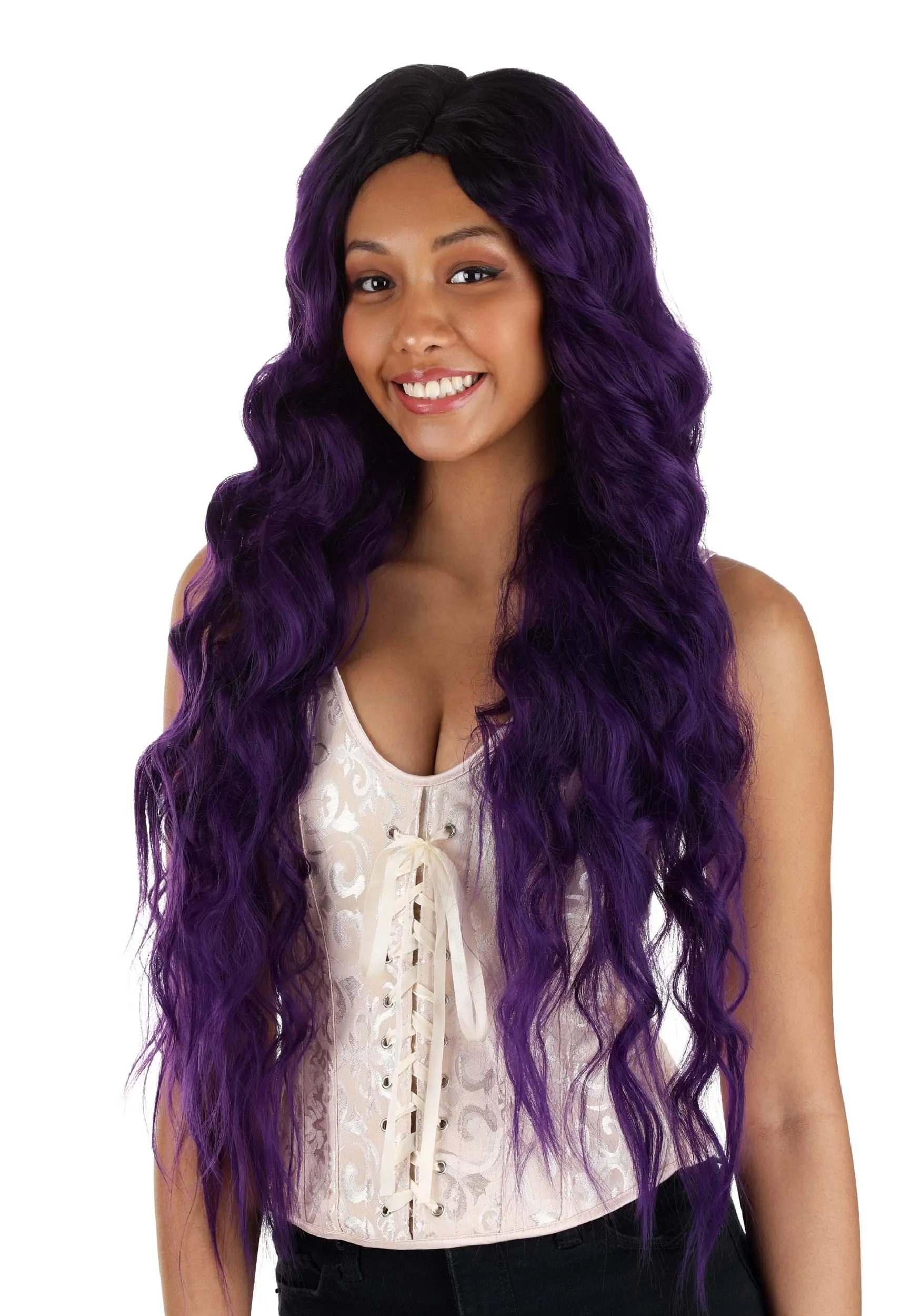 Dark Purple Long Wavy Wig Accessory 1 Dark Purple Long Wavy Wig Accessory